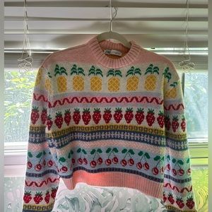 Zara fruit cropped sweater